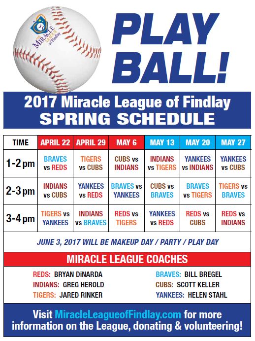 new Schedule « Miracle League All Star Game